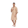 thumbnail image 3 of EA'S SECRET Mens Robes 100% Cotton Kimono House Coat Summer Zipper Short Bathrobes Soft Sleepwear with Pockets(Sandshell,M), 3 of 7