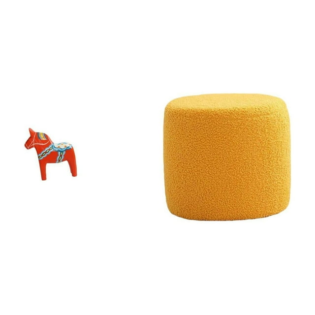 Reposapiés otomano coleccionable con escultura de animal Dalecarlian, banco, silla, taburete cilíndrico para estantería, armario de entrada, hogar