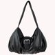 thumbnail image 5 of Bolso de axila de nube para mujer, monedero fruncido de cuero PU para comprador femenino (negro), 5 of 5