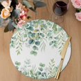 thumbnail image 3 of Sage Green Eucalyptus Leaves Round 15 Inch Placemats Set of 4, Spring Summer Botanical HeatResistant Non Slip Place Mats for Dining Table, Wipeable Braided Kitchen Table Mats for Housewarming, 3 of 9