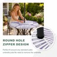 thumbnail image 4 of Round Outdoor Tablecloth with Umbrella Hole and Zipper, Purple Scallop Coastal Tablecloth with Elastic Waterproof, Summer Beach Nautical Patio Table Covers for 31" - 35" Picnic Pool Tables, 4 of 9