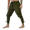 thumbnail image 1 of Halloween Christmas Mens Ankle Banded Pants Medieval Costume Trousers Renaissance Gothic Pants, 1 of 3