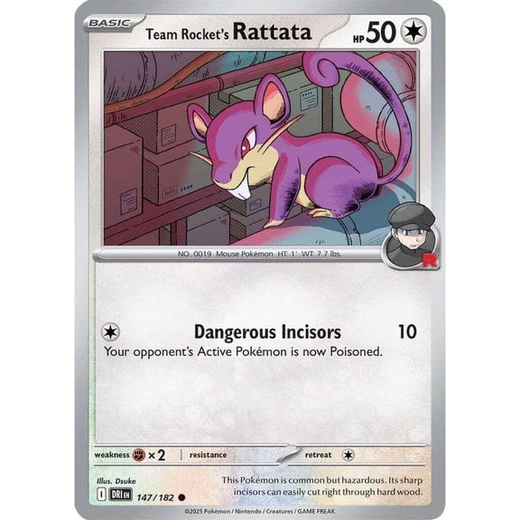 Pokemon Destined Rivals Common Team Rocket's Rattata #147