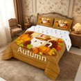 thumbnail image 3 of Erosebridal Autumn Leaves Full Size Comforter Sets 3-Piece,Happy Fall Bedding Comforter Set,Brown,Reversible,1 Comforter and 2 Pillowcases, 3 of 6