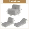 thumbnail image 3 of Gymax Fauteuil-Lit Pliant 3-en-1 Convertible avec Housse Zippée Lavable, 3 of 10