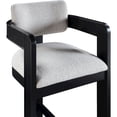 thumbnail image 5 of Meridian Furniture Sacha Grey Linen Textured Fabric Stool, 5 of 9