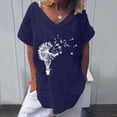 thumbnail image 2 of Pompotops Mode Femmes Print Manches Courtes en Vrac Col Rond T-shirt Top Chemisier, 2 of 6