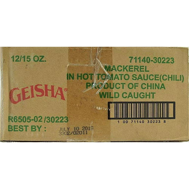 Geisha Mackerel in Tomato Sauce with Chili, 15 oz, High Protein
