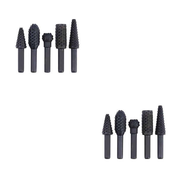 Eigraketly 5 uds., limas rotativas para manualidades, vástago de 1/4 de alta calidad, escofina rotativa, brocas de madera, herramienta manual para pulir negro 53-61 mm 2piezas Eigraketly CBP061468