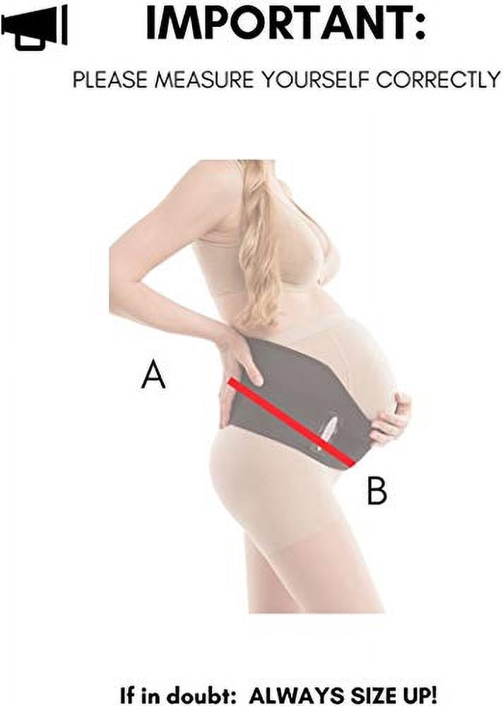 Gabrialla Deluxe Medium Support Pregnancy Belly Band for Women, Back & Abdominal Brace, MS-96(I) Black, X-Large