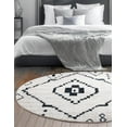 thumbnail image 5 of Unique Loom Morocco Collection Area Rug - Rif (4' 1" Round Ivory/Black), 5 of 7