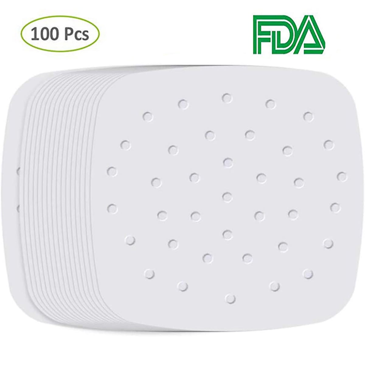 Air Fryer Liners 100pcs Parchment Paper Square Unbleached Non Stick Steamer Mat Perforated Cooking Sheet Liners for Baking