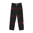 thumbnail image 6 of Uemuo Cardiogram and Heart Pattern Men's Wide Leg Palazzo Lounge Pants with Pockets Light Weight Loose Comfy Casual Pajama Pants-Small, 6 of 9