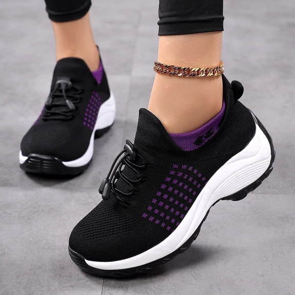 CushHide Womens Walking Shoes Slip On Lightweight Breathable Running Sneakers for Women Comfortable Casual Athletic Shoes with Knit Upper