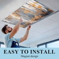 thumbnail image 6 of Orange Navy Blue Fluorescent Light Covers, Modern Oil Painting Art Forest Magnetic Light Covers for Ceiling Lights, Fluorescent Ceiling Shade Filters for Classroom Bedroom Office 4x2Ft x 1PCS, 6 of 8