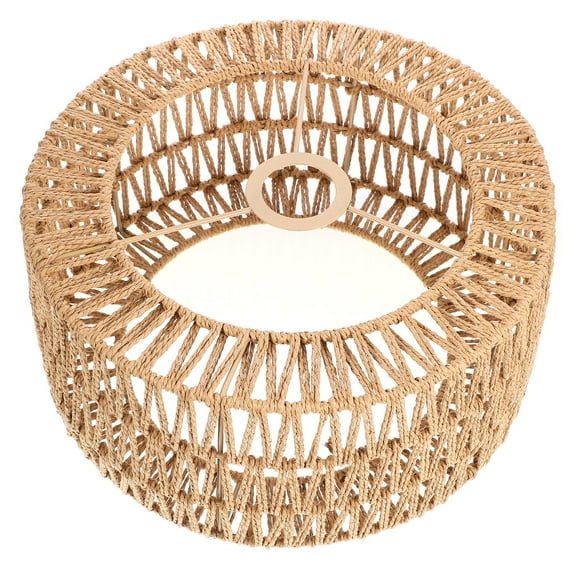 WEUVEB Yellow Rustic Woven Straw Rope Lampshade for Ceiling Light Fixture Replacement, and Stylish Home Decor