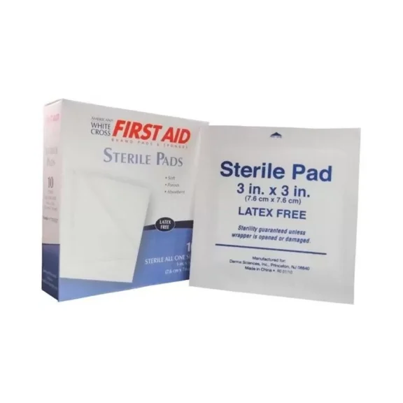 3"X3" Gauze Pads Latex-Free Sterile (7.6cm X 7.6cm) - 10 Pads/Box (2 Boxes) (MS-40310)