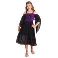 thumbnail image 3 of TSSOE Girls Medieval Renaissance Dress Cold Shoulder Butterfly Sleeve Gothic Dress Carnival Christmas Clothes Purple 16, 3 of 7