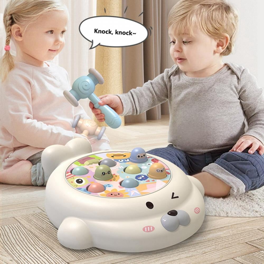 Kids Wooden Hammer Toys With Mallets Elephant Gopher Toy Tap Bench Hit