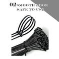 thumbnail image 3 of 100/200/300 Pieces Black Cable Ties - Weather, UV, Impact Resistant Plastic Ties for Bundling and Organizing Wires and Cables - Indoor and Outdoor, 4.8x450mm (0.21x18in), 3 of 7