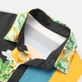 thumbnail image 5 of Wioihee Men's Floral Print Button Down Short Sleeve Turn Down Collar Hawaiian Vacation Shirt Yellow 4(M), 5 of 7