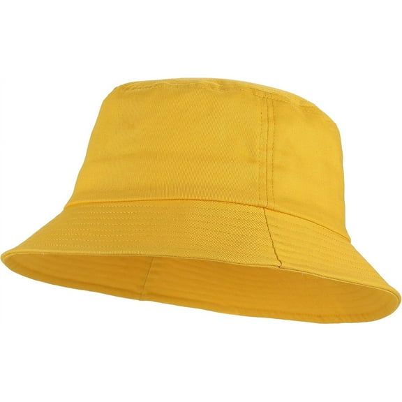 Zhengup Unisex Cotton Packable Bucket Hat Sun Hat Plain Colors for Men Women