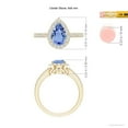 thumbnail image 4 of ANGARA Natural Pear 1.3 ct Tanzanite Ring with Diamond Halo in 14K Yellow Gold for Women (Size-9x6mm) | December Birthstone, Birthday, Anniversary, Jewelry Gift for Women | Natural Tanzanite Ring, 4 of 8