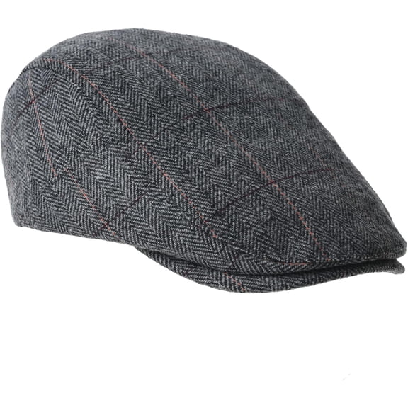 Kukuzhu Wool Blend Flat Cap Classic Herringbone Ivy Gatsby Hat YZ30100