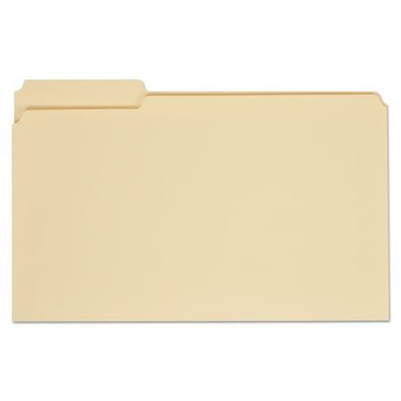 Universal Top Tab Manila File Folders, 1/3-Cut Tabs, Assorted Positions, Legal Size, 11 pt. Manila, 100/Box -UNV15113