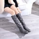 thumbnail image 5 of Amzcrzy Zapatos de mujer,Zapatos de mujer,Zapatillas de mujer, Botas largas de invierno de color liso para mujer, tacón plano, punta redonda, hasta la rodilla Sandalias Mujer Zapatillas De Casa, 5 of 5