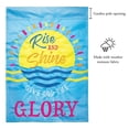thumbnail image 2 of Dicksons Rise and Shine Give Blue 18 x 13 Double Applique Polyester Outdoor Garden Flag, 2 of 2