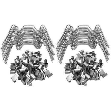 

150pcs Stainless Steel Greenhouse Glass Fixing Clips Glazing Clips Mixed