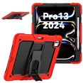 thumbnail image 5 of FJLBDE Case for iPad Pro 13 Inch (M4 2024/M5 2025), Rugged Shockproof Tablet Cases Cover with Kickstand Shoulder Strap, Red, 5 of 7