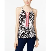 INC International Concepts Petite Embellished Printed Halter Top Fun Ferns PXL