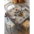 thumbnail image 6 of Brown Aztec Table Cloth, Boho Southwest Ethnic Neutral Motifs Waterproof Tablecloth for Square Tables, Reusable Washable Fabric Table Cover for Restaurant Kitchen Dining Tables 60"x60", 6 of 6