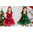 thumbnail image 6 of Jsaierl Girls Christmas Dresses Sleeveless Layered Tulle Tutu Dress for Toddler Girl Star Sequin Kids Xmas Clothes, 6 of 7