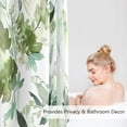 thumbnail image 3 of Extra Long Shower Curtain 72 x 84 Inch, Tall Watercolor Floral Fabric Shower Curtain, Olive Green Modern Flower Bathroom Shower Curtain Set with Hooks, 3 of 6