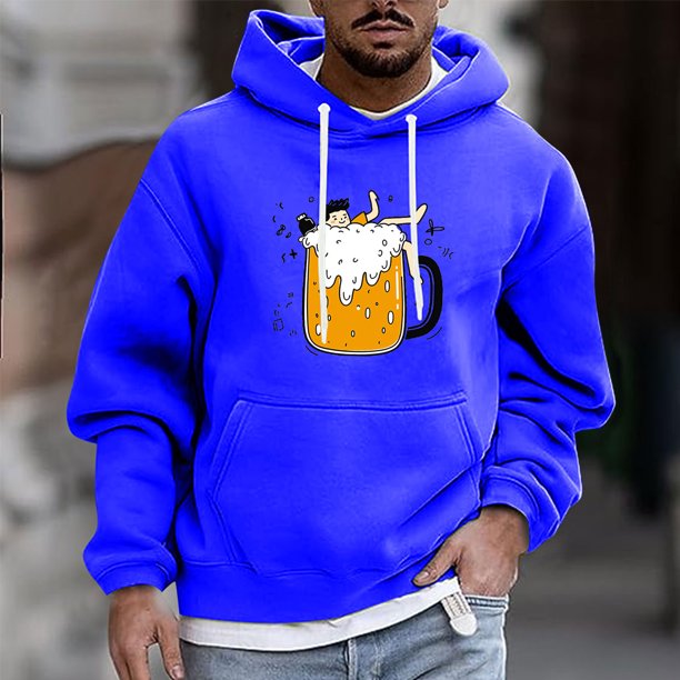 Sudadera con capucha para hombre, estilo casual, con cuello redondo, estampado, manga larga, blusa de poliéster