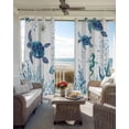 thumbnail image 4 of Blue Green Sea Turtle Blackout Curtains 90 Inches Long for Bedroom, Summer Ocean Coral Fish Seahorse Thermal Insulated Room Darkening Black Out Window Curtain Panels Grommet Drapes for Living Room, 4 of 8