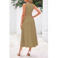 thumbnail image 2 of Vestido PRETTYGARDEN sin mangas plisado línea A midi camel talla S, 2 of 8