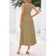 thumbnail image 2 of Vestido PRETTYGARDEN sin mangas plisado línea A midi color camel XXL, 2 of 8