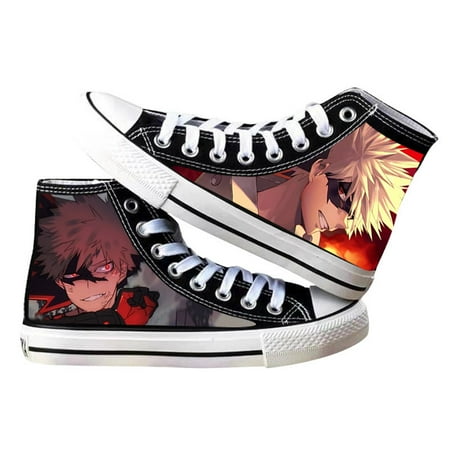 

Anime Canvas Shoes High Top Skateboard Shoes My Hero Academia Sneakers for Boys Teens Men Lace Up Casual Izuku Shoto Katsuki Might Pattern Canvas Shoes