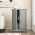 thumbnail image 4 of GLACER Bathroom Floor Cabinet, Wooden Storage Cabinet with Double Doors, Suitable for Bathroom, Living Room, Entryway, 23.5 x 14 x 34 inches (Grey), 4 of 18