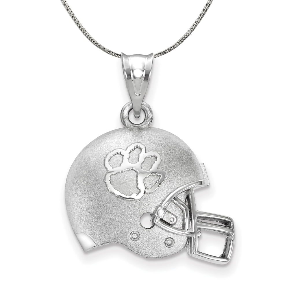 The Black Bow NCAA Sterling Silver Clemson U Small Pendant Necklace 