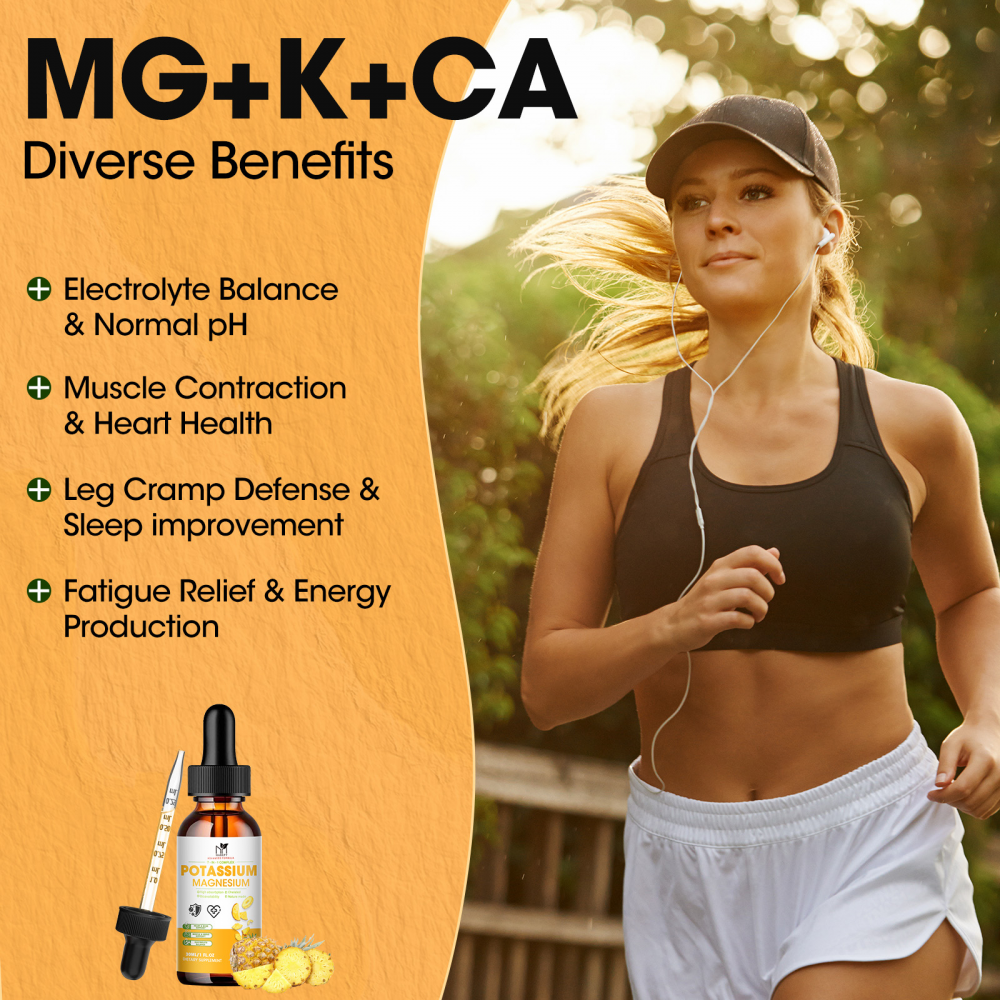 (2 Pack)Potassium Magnesium Supplement Liquid,Magnesium Liquid Drop with Magnesium Citrate,Calcium,Potassium,Vitamin D3, K2 - Magnesium Taurate Supplement for Bone,Heart,Energy,Muscle Support,4 OZ