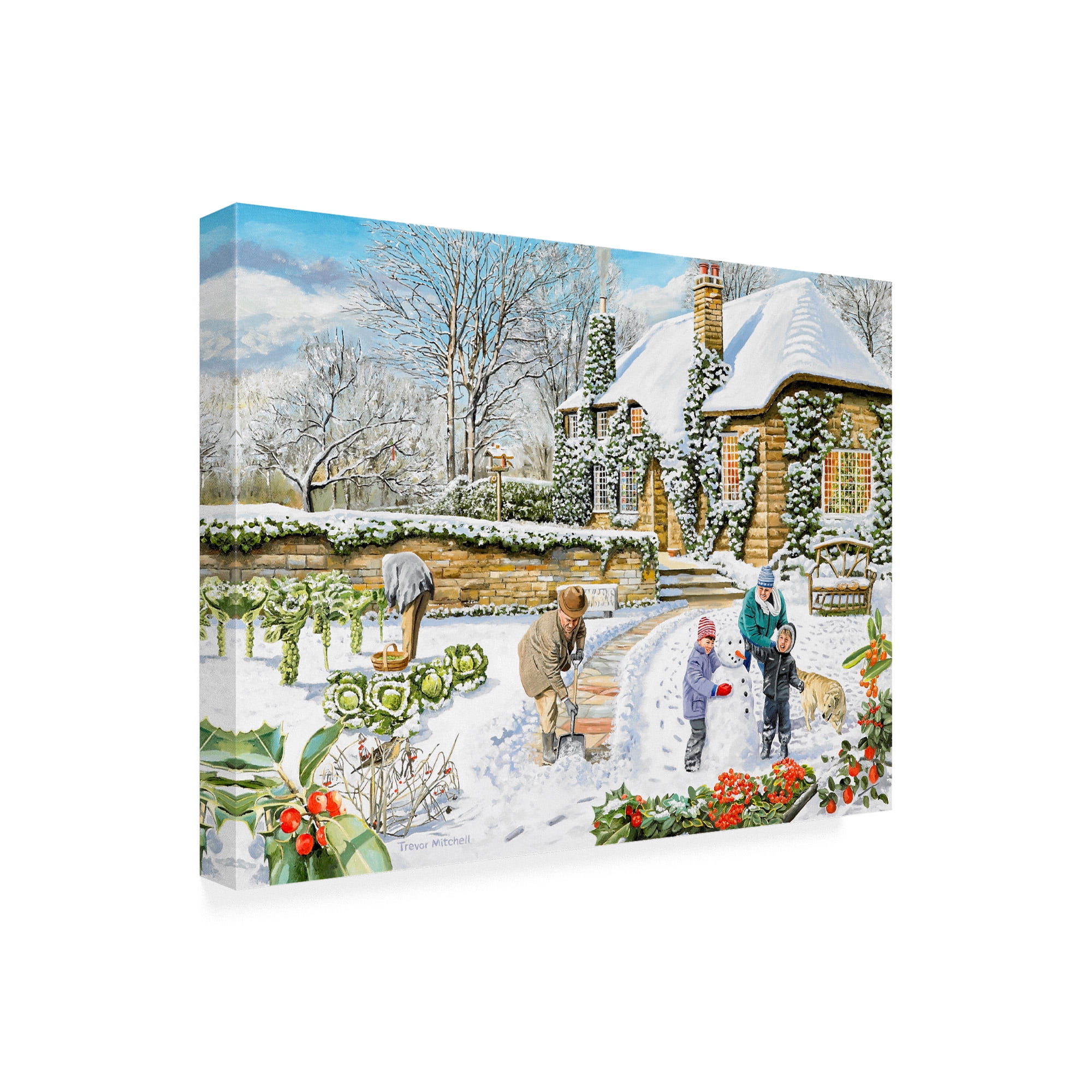 Trademark Fine Art 'Winter Cottage' Canvas Art by Trevor Mitchell