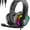 Black, variant on MANBASNAKE Wired Gaming Headset,Noise Cancelling Over Ear Headphones with Microphone for PS4 PC Xbox One PS5 Controller,Rainbow LED Backlit(White)