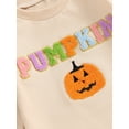 thumbnail image 6 of Musuos Baby Girls Casual Romper 3 6 12 18 Months Long Sleeve Crewneck Letter Pumpkin Embroidery Halloween Clothes Tops, 6 of 9