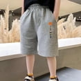 thumbnail image 2 of Edvintorg Boys Basketball Shorts with Pocket Summer Fashion Printed Elastic Waist Casual Cotton Sports Short Teenage Boys Clothing 8-15 Years, 2 of 3