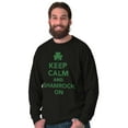 thumbnail image 5 of Keep Calm Shamrock On St Patrick's Long Sleeve TShirt Men Women Brisco Brands S, 5 of 6